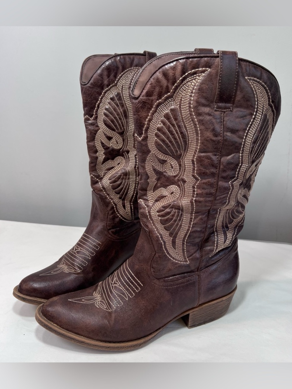 Coconuts Matisse charlene  brown pull on cowgirl cowboy boots size 9
